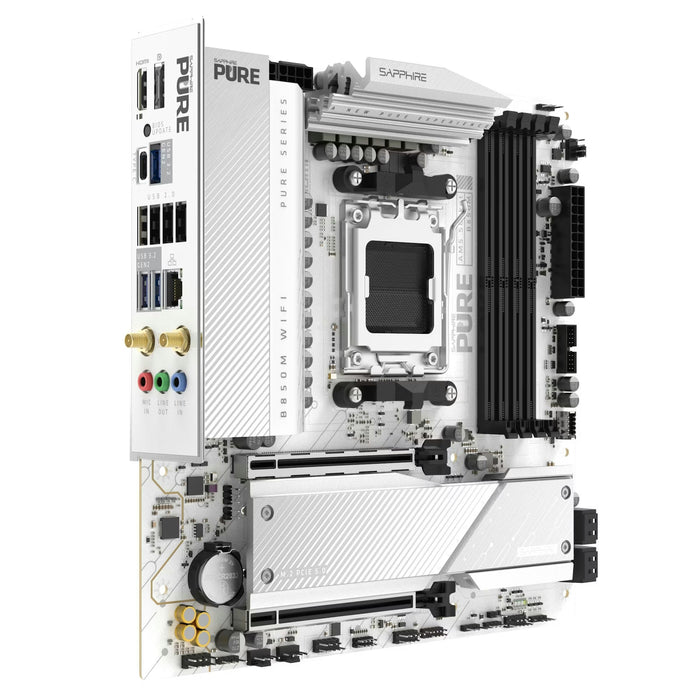 SAPPHIRE Pure B850M WiFi White mATX AM5 Motherboard
