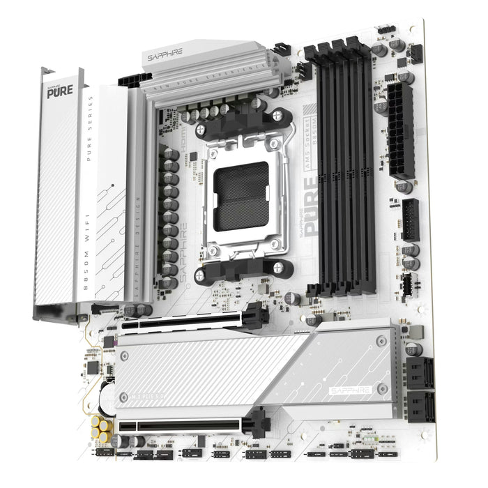 SAPPHIRE Pure B850M WiFi White mATX AM5 Motherboard