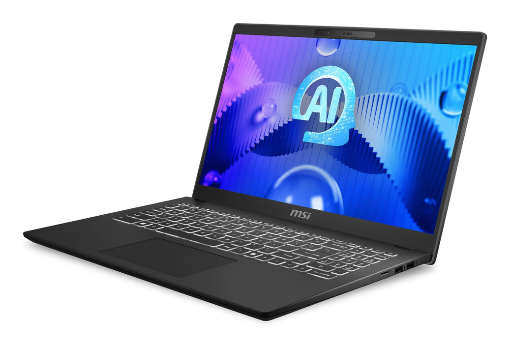 MSI Modern 15 H AI Laptop 15.6in FHD Intel Core Ultra 5 125H 16GB 512GB SSD Windows 11 Home Black