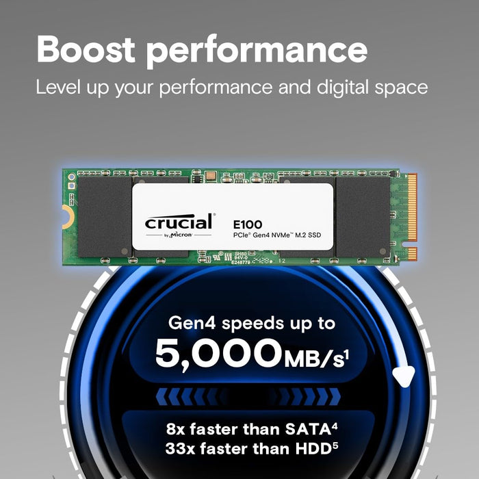 1TB Crucial E100 PCIe 4.0 NVMe M.2 SSD
