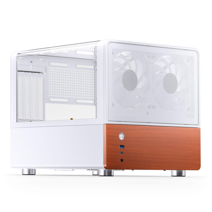 Jonsbo V12 White TG Wood Micro-ATX PC Case
