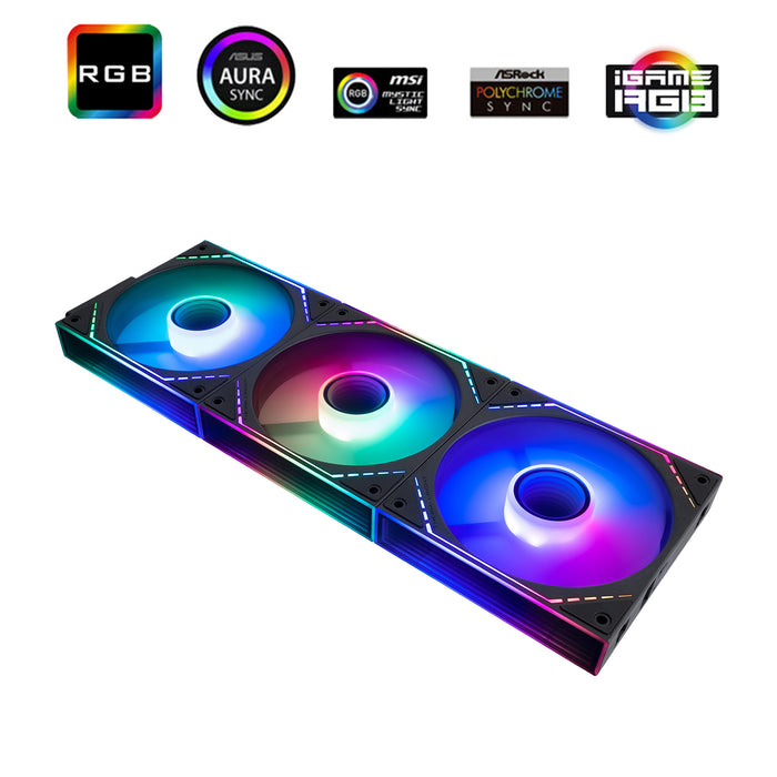 Thermalright TL-M12Q-S X3 Black A-RGB 120mm PWM Triple Pack