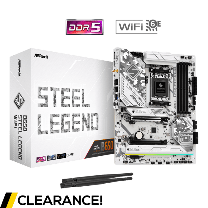 ASRock B650 Steel Legend WIFI ATX AM5 Motherboard - Grade A