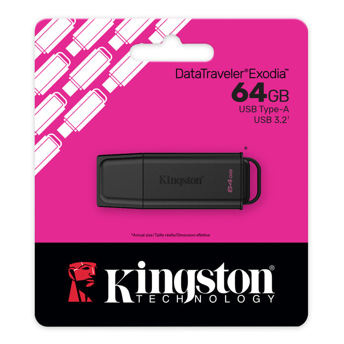 64GB USB3.2 KINGSTON DATATRAVELER EXODIA FLASH DRIVE