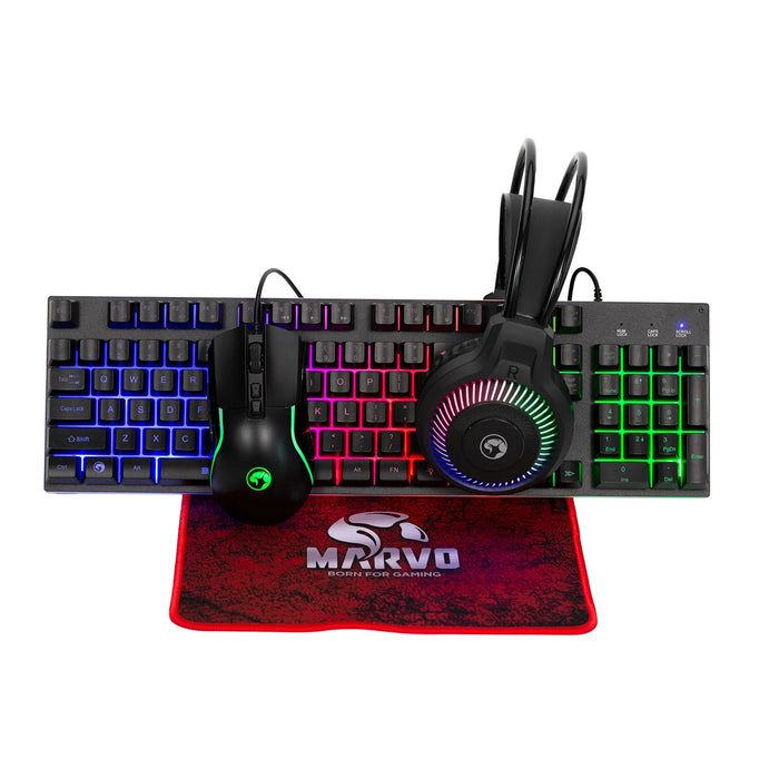 Marvo Scorpion CM416 4-in-1 Keyboard, Mouse, Headset & Mouse Pad Bundle