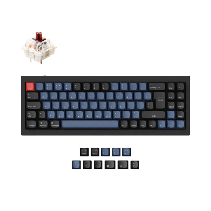 Keychron Q7 Carbon Black RGB 70% ISO UK Gateron G Pro Brown