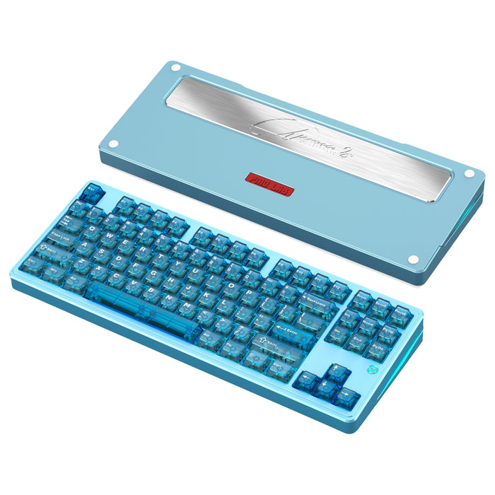 WOBKEY PMOKEY Aurora 80 CNC Aluminium Tri-Mode TKL Mechanical Keyboard - Ultra ANSI - Blue (UA80Blue)
