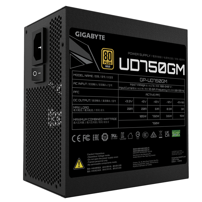 750W Gigabyte UD750GM ATX Gold Modular PSU