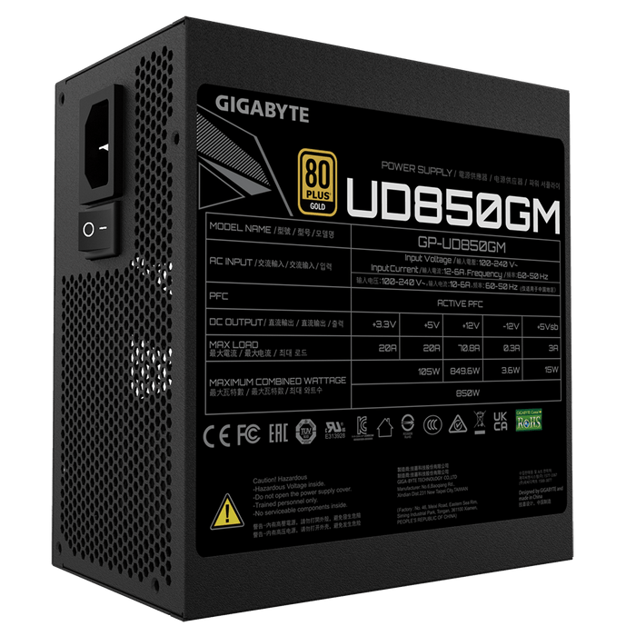 850W Gigabyte UD850GM ATX Gold Modular PSU