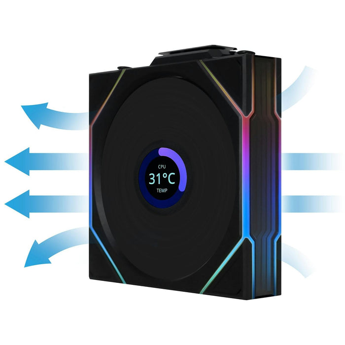 Lian-Li UNI FAN TL120 LCD Wireless Reverse ARGB Black 120mm Fan