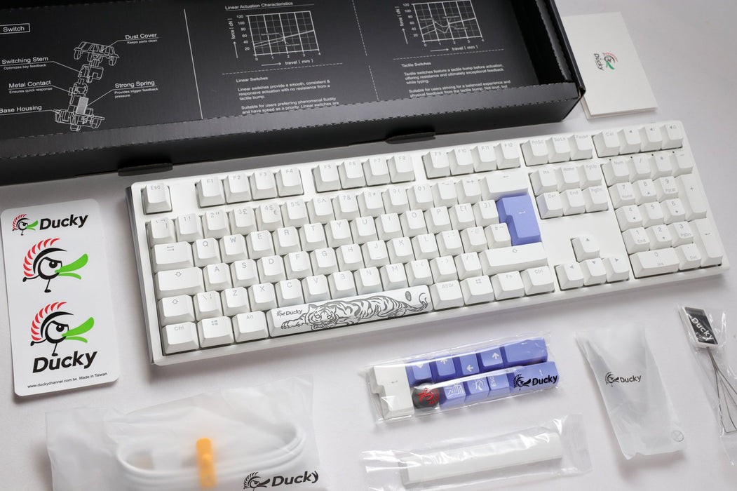 Ducky One 3 Pure White UK ISO RGB Cherry MX Brown