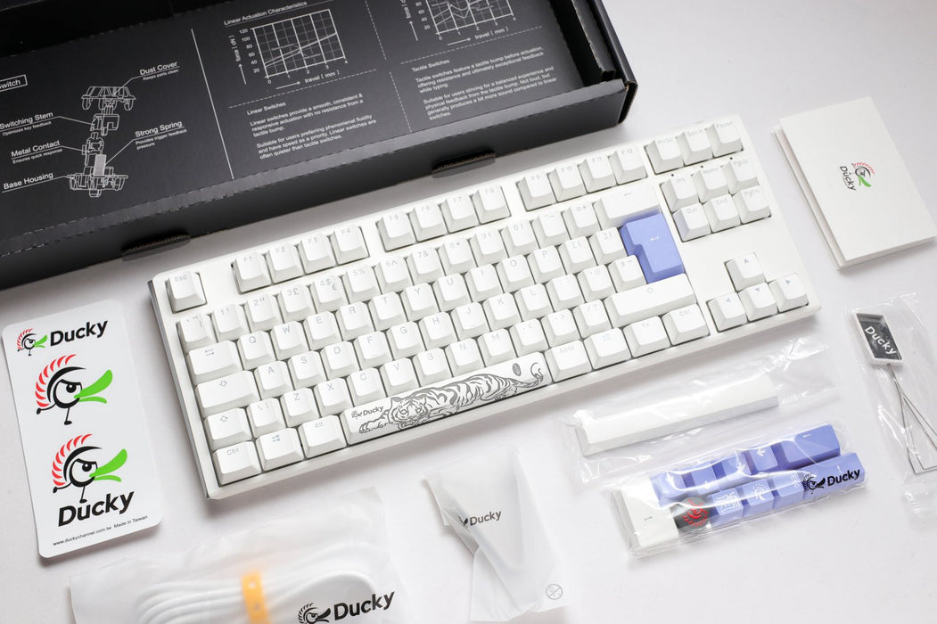 Ducky One 3 TKL Pure White UK ISO RGB Cherry MX Brown