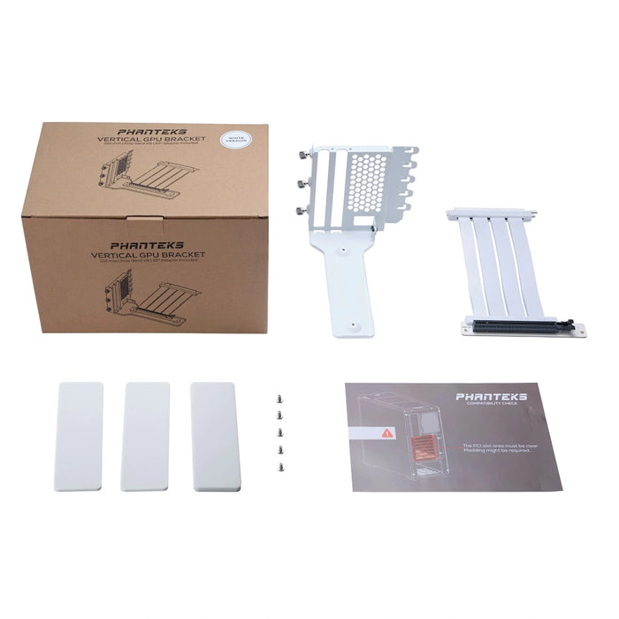 Gpu Riser 4cm Phanteks PCI-E 4.0 White Vertical GPU Riser Kit II — Computer Orbit