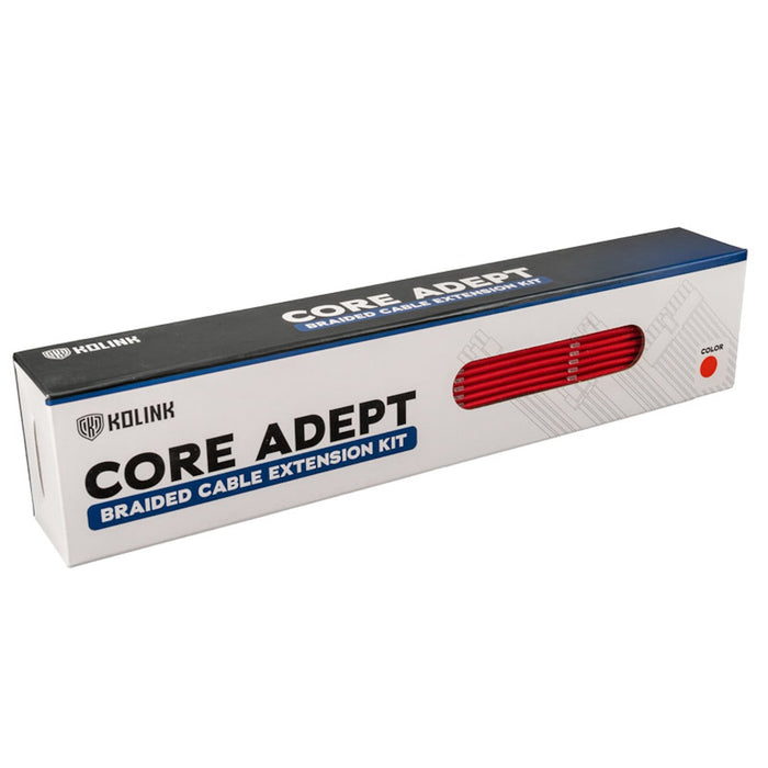 Kolink Core Adept Braided Cable Extension Kit Racing Red